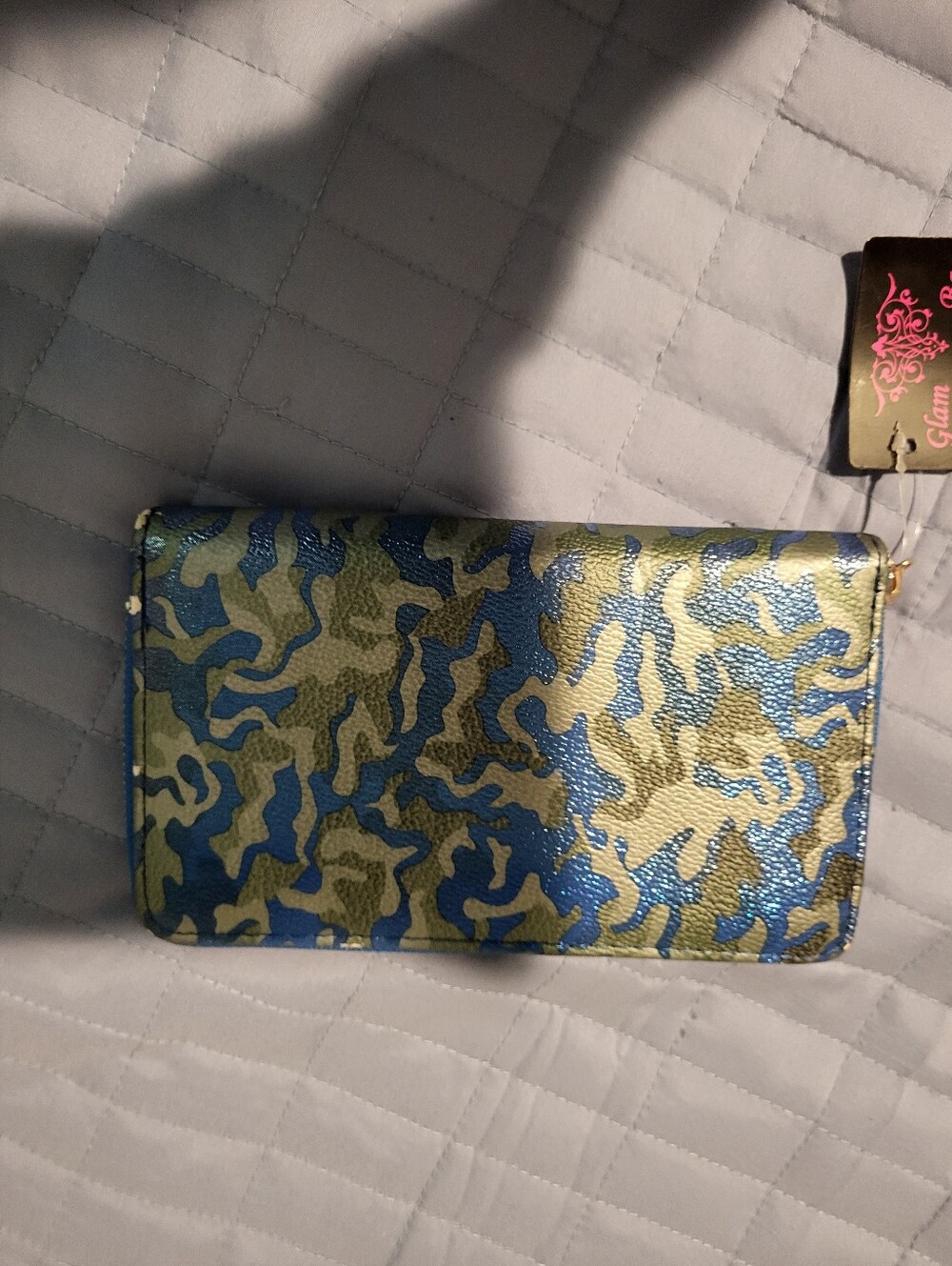 Blue Multi Color Zip Wallet